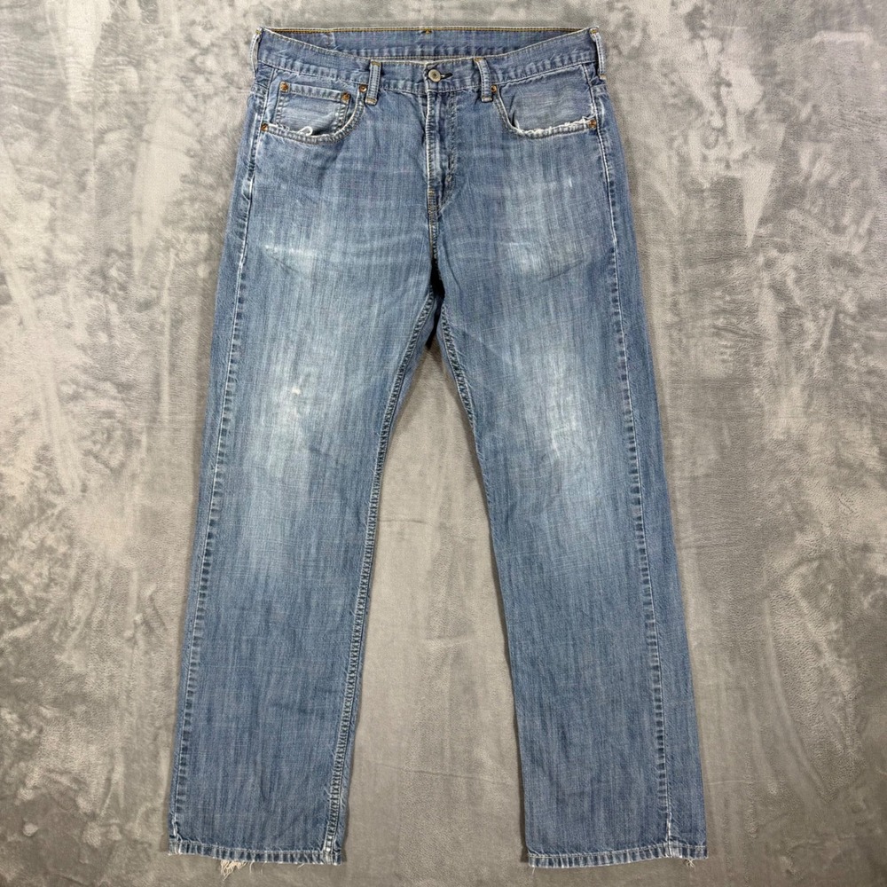 Vintage Levi's 569 Loose Straight Leg Jeans Men's Size 32x34 Blue Distressed